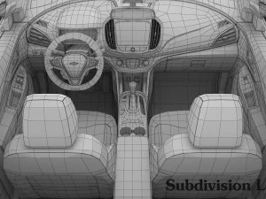 chevrolet volt 2017 детальний інтер'єр 3D Модель