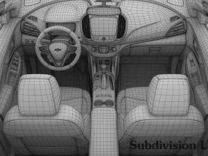 chevrolet volt 2017 детальний інтер'єр 3D Модель
