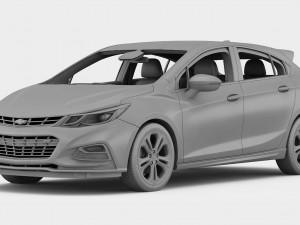 chevrolet cruze hatchback 2017 detailed interior 3D 모델