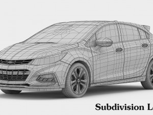 chevrolet cruze hatchback 2017 detailed interior 3D 모델