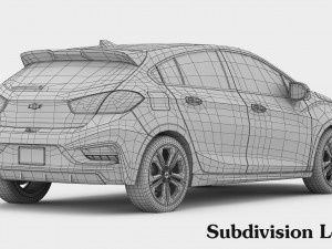 chevrolet cruze hatchback 2017 detailed interior 3D 모델