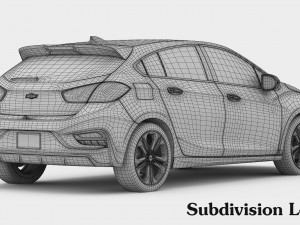 chevrolet cruze hatchback 2017 detailed interior 3D 모델