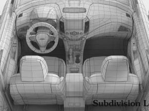 chevrolet cruze hatchback 2017 detailed interior 3D 모델