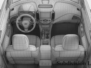 chevrolet cruze hatchback 2017 detailed interior 3D 모델
