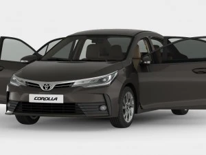 interior detalhado do toyota corolla 2017 Modelo 3D