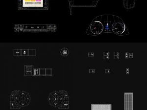 interior detalhado do toyota corolla 2017 Modelo 3D