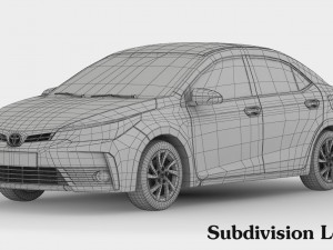 toyota corolla 2017 detailed interior 3D-Modell