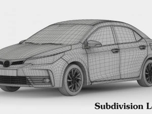 interior detalhado do toyota corolla 2017 Modelo 3D