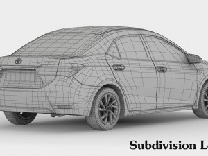 toyota corolla 2017 detailed interior 3D-Modell