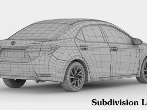 interior detalhado do toyota corolla 2017 Modelo 3D