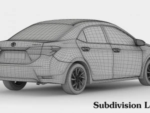 interior detalhado do toyota corolla 2017 Modelo 3D