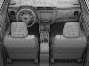 interior detalhado do toyota corolla 2017 Modelo 3D