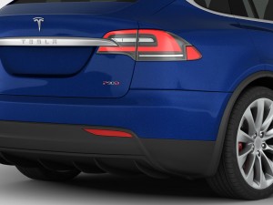 tesla model x 2017 detailed interior 3D Model