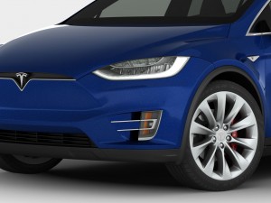 tesla model x 2017 detailed interior 3D Model