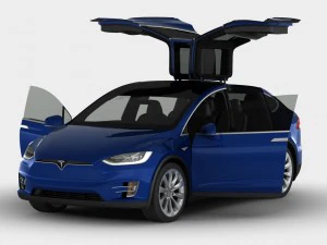 tesla model x 2017 detailed interior 3D Model