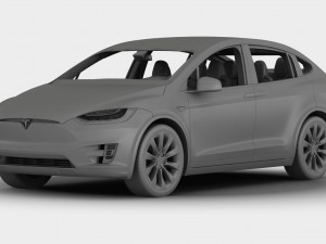tesla model x 2017 detailed interior 3D Model