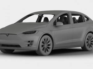 tesla model x 2017 detailed interior 3D Model