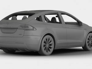 tesla model x 2017 detailed interior 3D Model