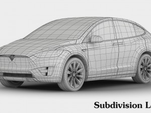 tesla model x 2017 detailed interior 3D Model