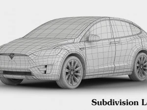 tesla model x 2017 detailed interior 3D Model