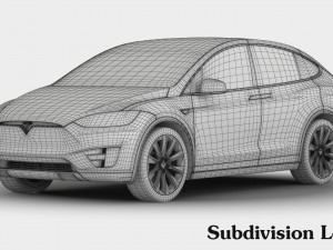 tesla model x 2017 detailed interior 3D Model