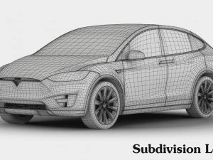 tesla model x 2017 detailed interior 3D Model