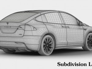 tesla model x 2017 detailed interior 3D Model
