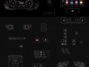 audi a5 sportback 2018 detailed interior Model 3D