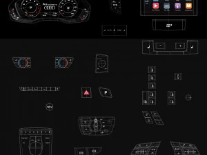 audi a5 sportback 2018 detailed interior 3D Model