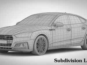 audi a5 sportback 2018 detailed interior Model 3D
