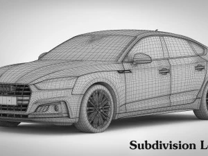 audi a5 sportback 2018 detailed interior 3D Model