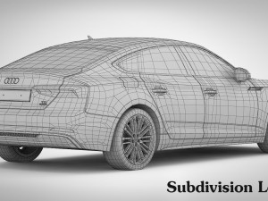audi a5 sportback 2018 detailed interior Model 3D