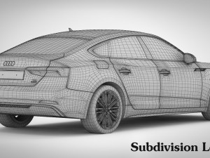 audi a5 sportback 2018 detailed interior Model 3D