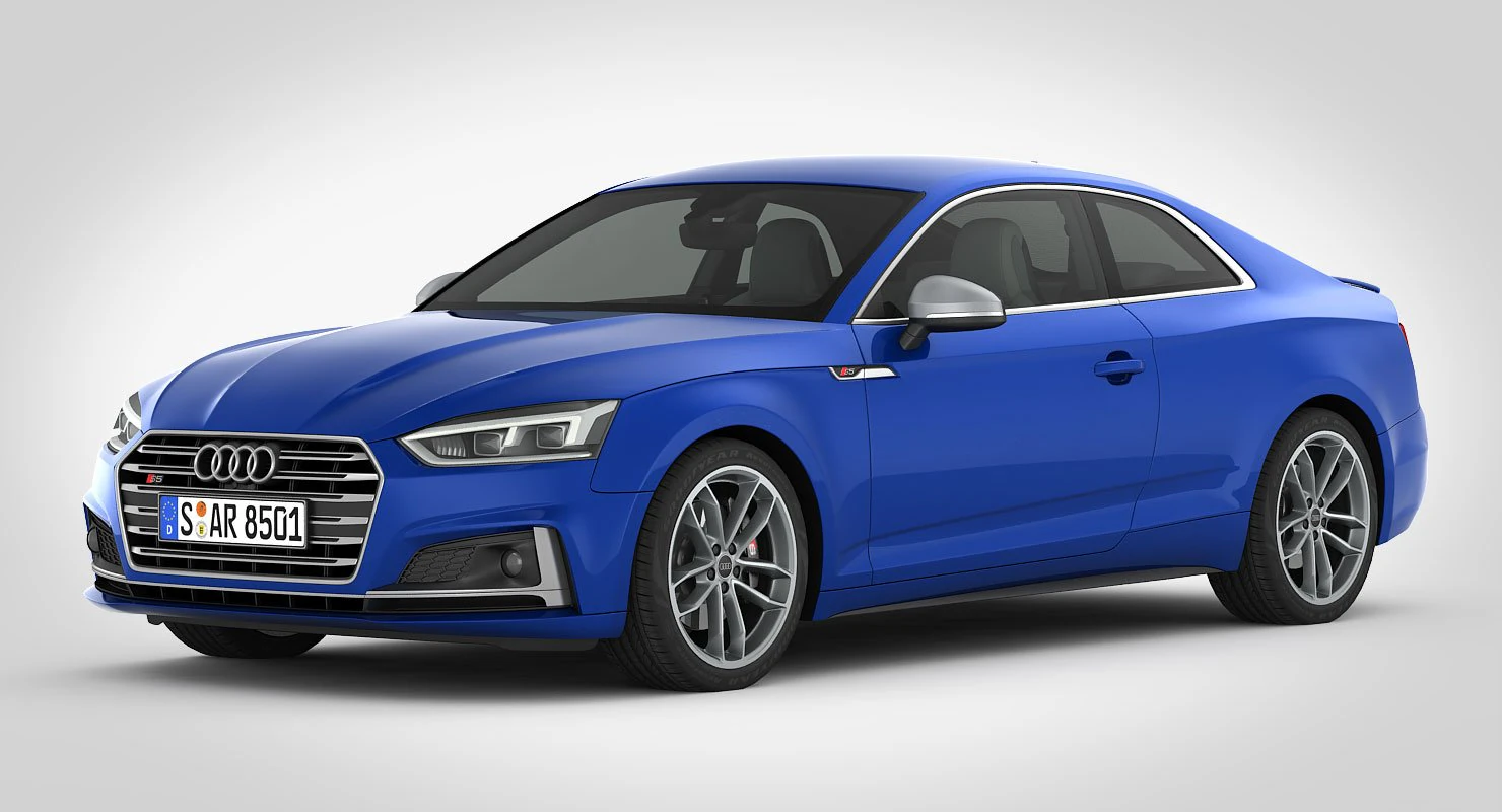 audi s5 coupe 2018 detailed interior 3D Model .c4d .max .obj .3ds .fbx .stl .blend 