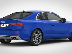 audi s5 coupe 2018 detailed interior Modelo 3D