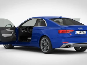 audi s5 coupe 2018 detailed interior 3D Model
