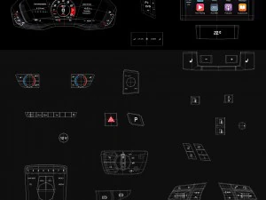 audi s5 coupe 2018 detailed interior 3D Model