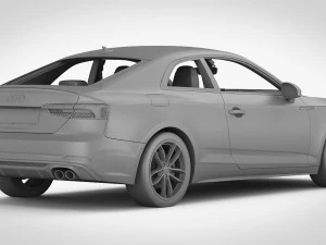 audi s5 coupe 2018 detailed interior 3D Model
