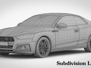audi s5 coupe 2018 detailed interior Modelo 3D