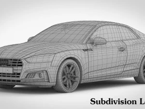 audi s5 coupe 2018 detailed interior 3D Model