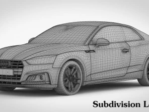 audi s5 coupe 2018 detailed interior 3D Model