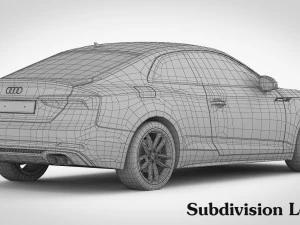 audi s5 coupe 2018 detailed interior 3D Model