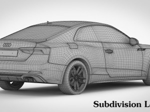 audi s5 coupe 2018 detailed interior Modelo 3D