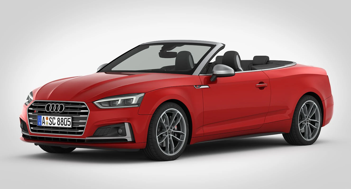 audi s5 cabriolet 2018 detailed interior 3D Model .c4d .max .obj .3ds .fbx .stl .blend 