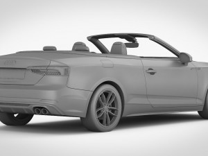 audi s5 cabriolet 2018 detailed interior Modelo 3D