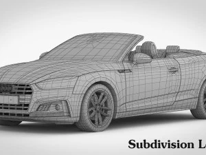 audi s5 cabriolet 2018 detailed interior 3D Model