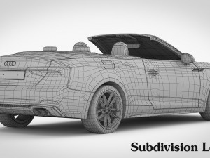audi s5 cabriolet 2018 detailed interior Modelo 3D