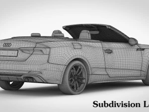 audi s5 cabriolet 2018 detailed interior 3D Model