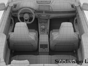 audi s5 cabriolet 2018 detailed interior Modelo 3D