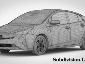Toyota prius 2016 detailed interior 3D Model